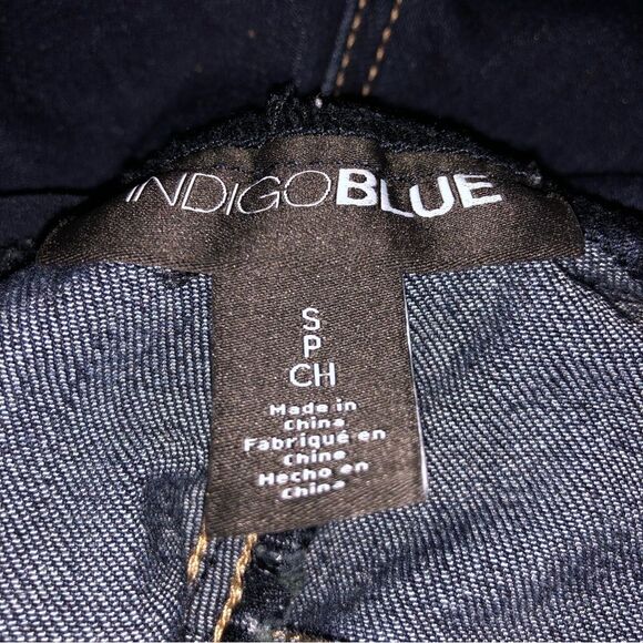 INDIGO BLUE MATERNITY JEANS MATERNITY SIZE SMALL DARK BLUE STRETCH DEMIN STRAIGH - Picture 3 of 11
